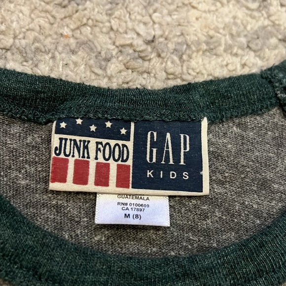 GAP Gray and Green Long Sleeve Raglan Tee super soft - Picture 2 of 3